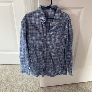 Vineyard Vines Blue Plaid Kids Button Down Shirt